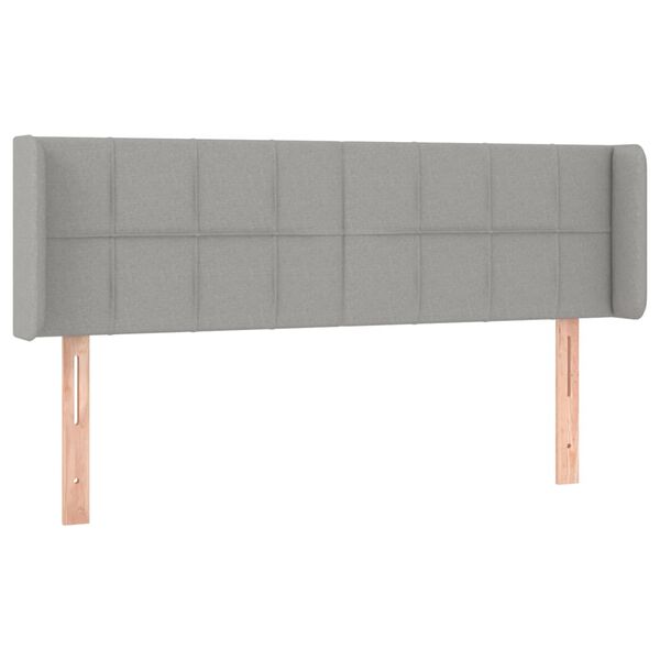 vidaXL T&ecirc;te de lit &agrave; LED Gris clair 147x16x78/88 cm Tissu