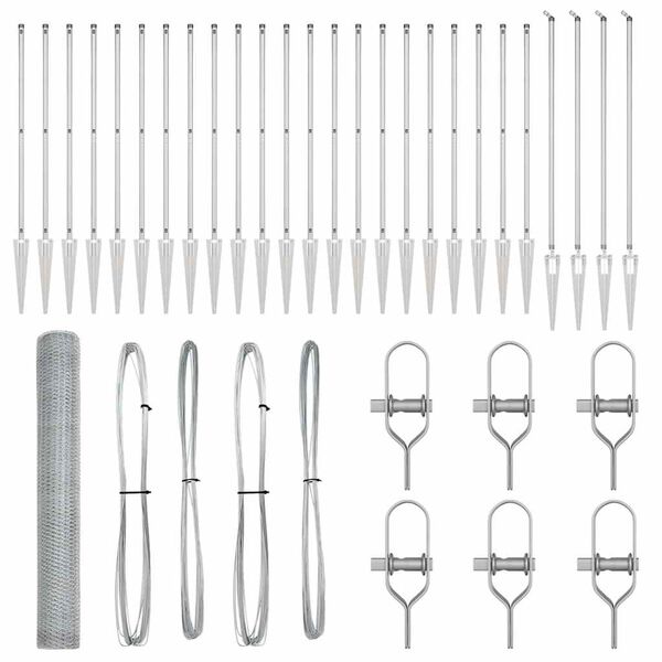 vidaXL Cl&ocirc;ture avec poteaux Argent 1.2 x 50 m Acier recouvert de PVC