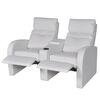 vidaXL Fauteuil inclinable &agrave; 2 places cuir synth&eacute;tique blanc