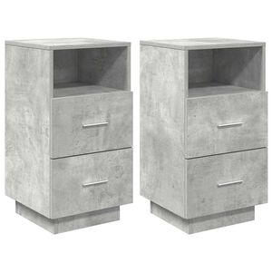 vidaXL Tables de chevet 2 pcs avec 2 tiroirs gris b&eacute;ton 36x36x68 cm