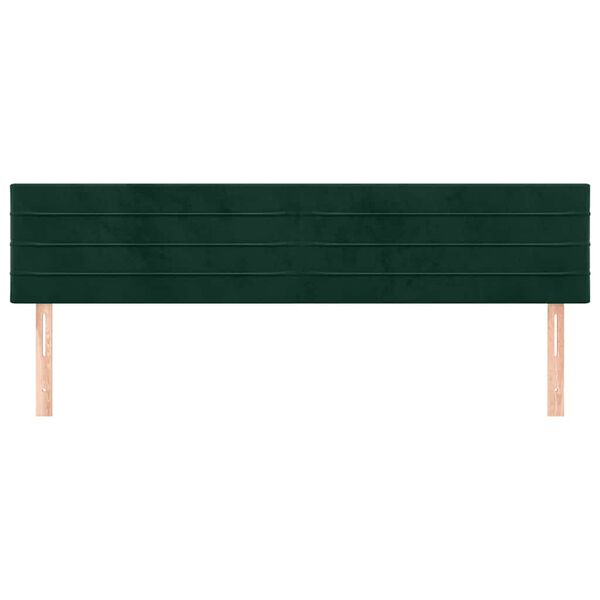 vidaXL T&ecirc;tes de lit Vert fonc&eacute; 180x5x78/88 cm Velours