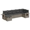 vidaXL Salon de jardin avec coussins 7 pcs gris r&eacute;sine tress&eacute;e