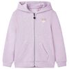 Sweatshirt &agrave; capuche et fermeture &eacute;clair pour enfants m&eacute;lange lila 140