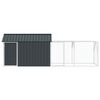 vidaXL Cage pour oiseaux avec stockage Anthracite 416,5 x 103 x 142 cm