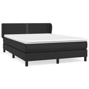 vidaXL Sommier &agrave; lattes de lit avec matelas Noir 140x190 cm Similicuir