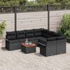 vidaXL Ensemble de canapé de jardin 9 pcs Noir Poly rotin