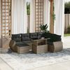 vidaXL Salon de jardin 8 pcs avec coussins gris r&eacute;sine tress&eacute;e