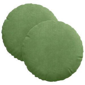 vidaXL Coussins de si&egrave;ge 2 pcs Vert clair &Oslash; 40 x 13 cm Velours