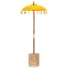vidaXL Parasol balinais avec base Jaune 95 x 95 x 260 cm