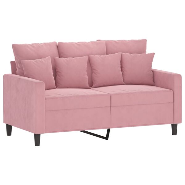 vidaXL Canap&eacute; &agrave; 2 places Rose 120 cm Velours