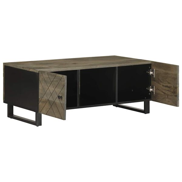 vidaXL Table basse noir 100x54x40 cm bois massif de manguier