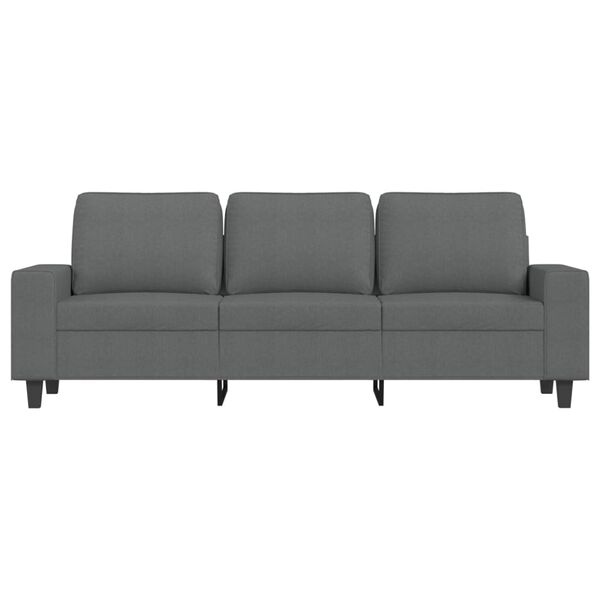 vidaXL Canap&eacute; &agrave; 3 places Gris fonc&eacute; 180 cm Tissu