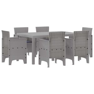 vidaXL Ensemble de salle &agrave; manger pour jardin 7 pcs Gris clair