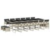 vidaXL Ensemble &agrave; manger de jardin et coussins 17 pcs gris clair rotin