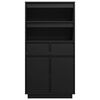 vidaXL Buffet haut Noir 60x40x116,5 cm Bois massif de pin