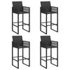 vidaXL Ensemble de bar de jardin 5 pcs sans coussins noir poly rotin