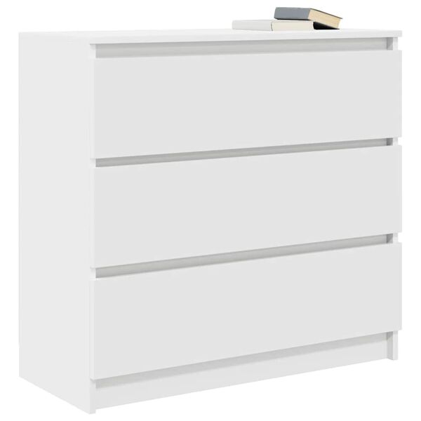vidaXL Buffet blanc 80x35x76 cm bois d’ingénierie