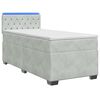 vidaXL Lit de box spring avec matelas et LED Gris clair Simple Velours