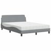 vidaXL Lit avec matelas Dover gris clair 140x190 cm tissu