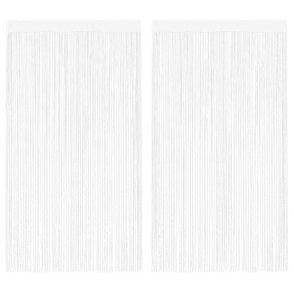 vidaXL Rideau en fils 2 pcs 100 x 250 cm Blanc