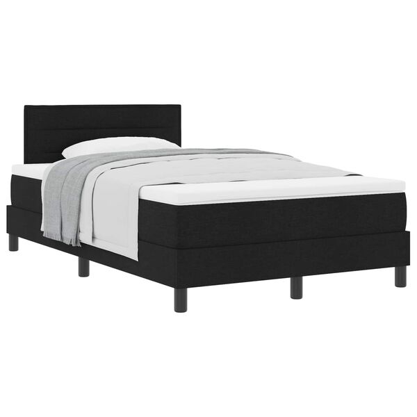 vidaXL Lit &agrave; ressorts avec matelas Noir 120 x 190 cm tissu