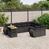 vidaXL Salon de jardin 10 pcs avec coussins noir r&eacute;sine tress&eacute;e