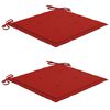 vidaXL Chaises de jardin et coussins rouge lot de 2 Bois teck massif