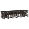 vidaXL Ensemble &agrave; manger de jardin et coussins 17 pcs marron rotin