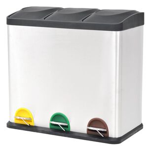 vidaXL Poubelle &agrave; ordures Acier inoxydable 54 L