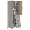 vidaXL Buffet haut Sonoma gris 69,5x34x180 cm Bois d'ing&eacute;nierie
