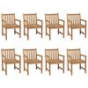 vidaXL Chaises de jardin lot de 8 avec coussins bordeaux Teck solide