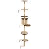 vidaXL Arbre à chat en sisal Montage mural 194 cm Beige et marron