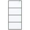 vidaXL Paroi de douche Noir 90x195 cm Verre ESG d&eacute;poli