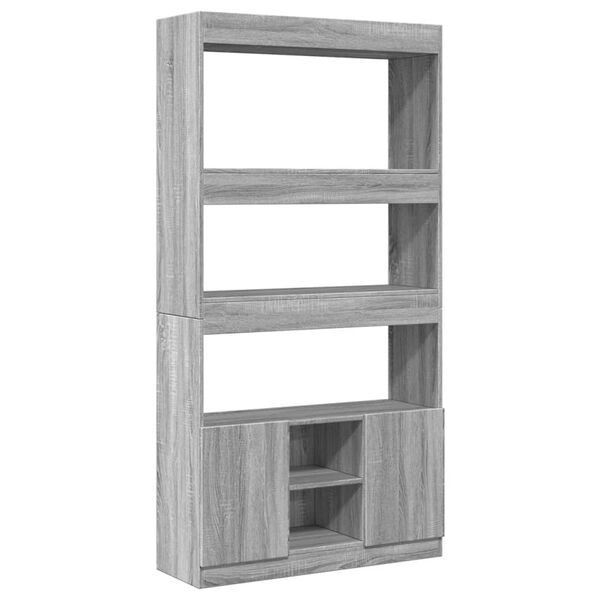 vidaXL Buffet haut sonoma gris 92x33x180 cm bois d'ingénierie