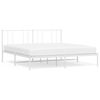 vidaXL Cadre de lit m&eacute;tal sans matelas et t&ecirc;te de lit blanc 183x213 cm