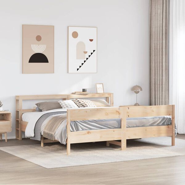 vidaXL Cadre de lit sans matelas 200x200 cm bois massif de pin