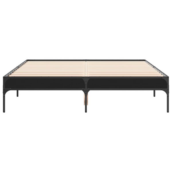 vidaXL Cadre de lit sans matelas noir 135x190 cm