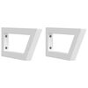 vidaXL Supports d'&eacute;tag&egrave;res pour lavabo 2 pcs blanc trap&egrave;ze acier