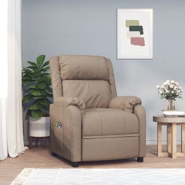 vidaXL Fauteuil de massage Cappuccino Similicuir
