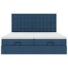 VidaXL Cadre de lit ottoman avec matelas bleu 160x200 cm tissu