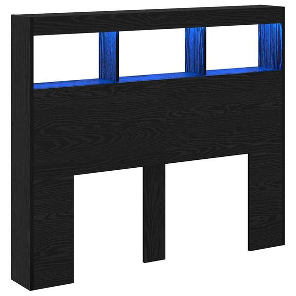 vidaXL T&ecirc;te de lit Ch&ecirc;ne noir 120 x 17 x 102 cm Bois d'ing&eacute;nierie