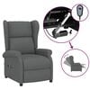 vidaXL Fauteuil inclinable &eacute;lectrique &agrave; oreilles gris fonc&eacute; tissu