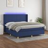 vidaXL Sommier &agrave; lattes de lit matelas et LED Bleu 160x200 cm Tissu