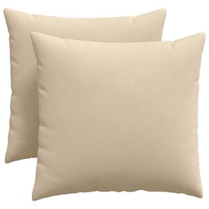 vidaXL Coussins de canap&eacute; 2 pcs Cr&egrave;me 50 x 50 cm tissu