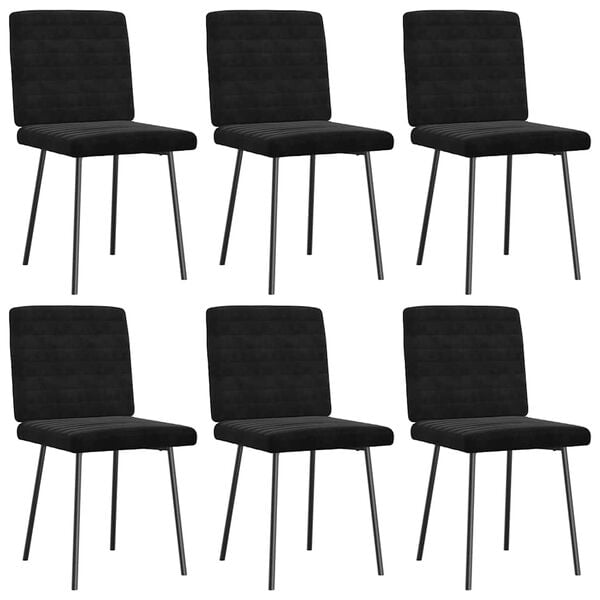 vidaXL Chaises à manger lot de 6 noir velours