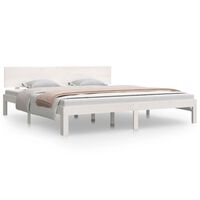 vidaXL Cadre de lit blanc bois massif 180x200 cm super king