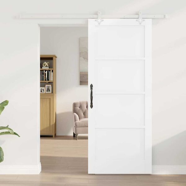 vidaXL Porte coulissante Blanc 83 x 202 cm Pin massif
