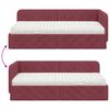 vidaXL Cadre de lit d'angle avec matelas Bordeaux 100 x 200 cm tissu