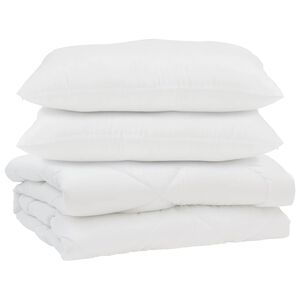 vidaXL Couette avec oreiller 3 pcs Blanc Microfibre