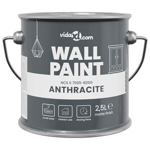vidaXL Peinture murale Gris 2,5 L Impression murale